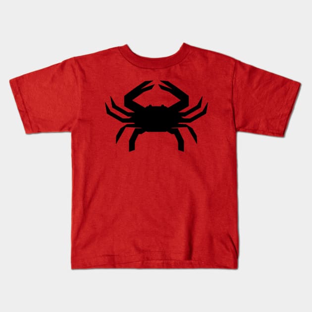 Radioactive Crab Logo Black on Red Kids T-Shirt by IORS